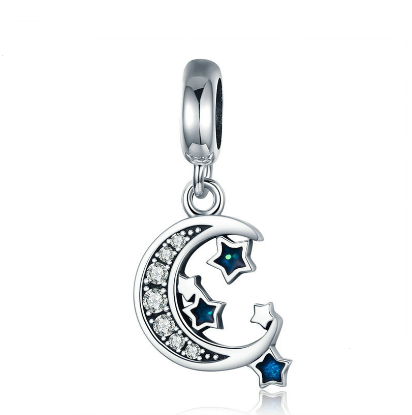 S925 sterling zilveren ster hanger Pixel DIY voor armband, ketting accessoire SCC639. Maak unieke sieraden met deze bedel. — foto 1