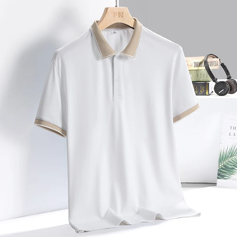 Camisa de manga curta masculina de seda de gelo para negócios casuais de verão, leve, respirável e confortável, ideal para o trabalho e lazer. — foto 7