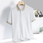 Camisa de manga curta masculina de seda de gelo para negócios casuais de verão, leve, respirável e confortável, ideal para o trabalho e lazer. — foto 7