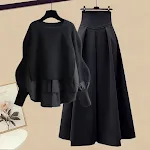 Black Top Black Skirt