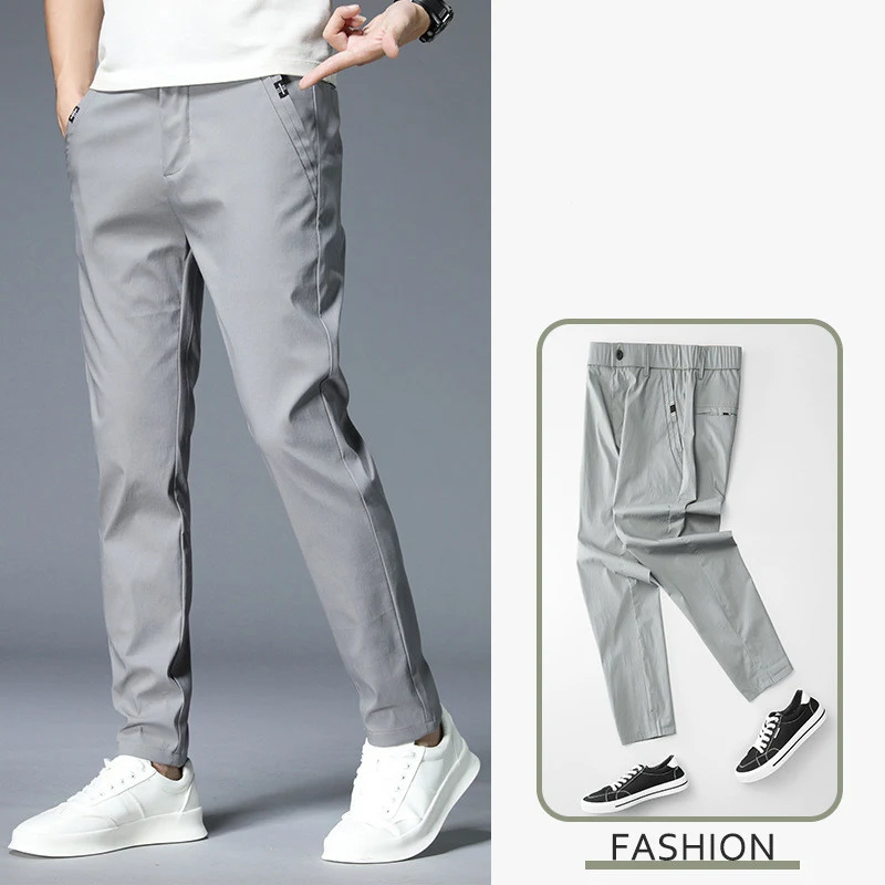 Men's Summer Thin Pants Casual Trousers Straight Loose Elastic Trend Lightweight and Breathable Comfortable Perfect for — photo 3