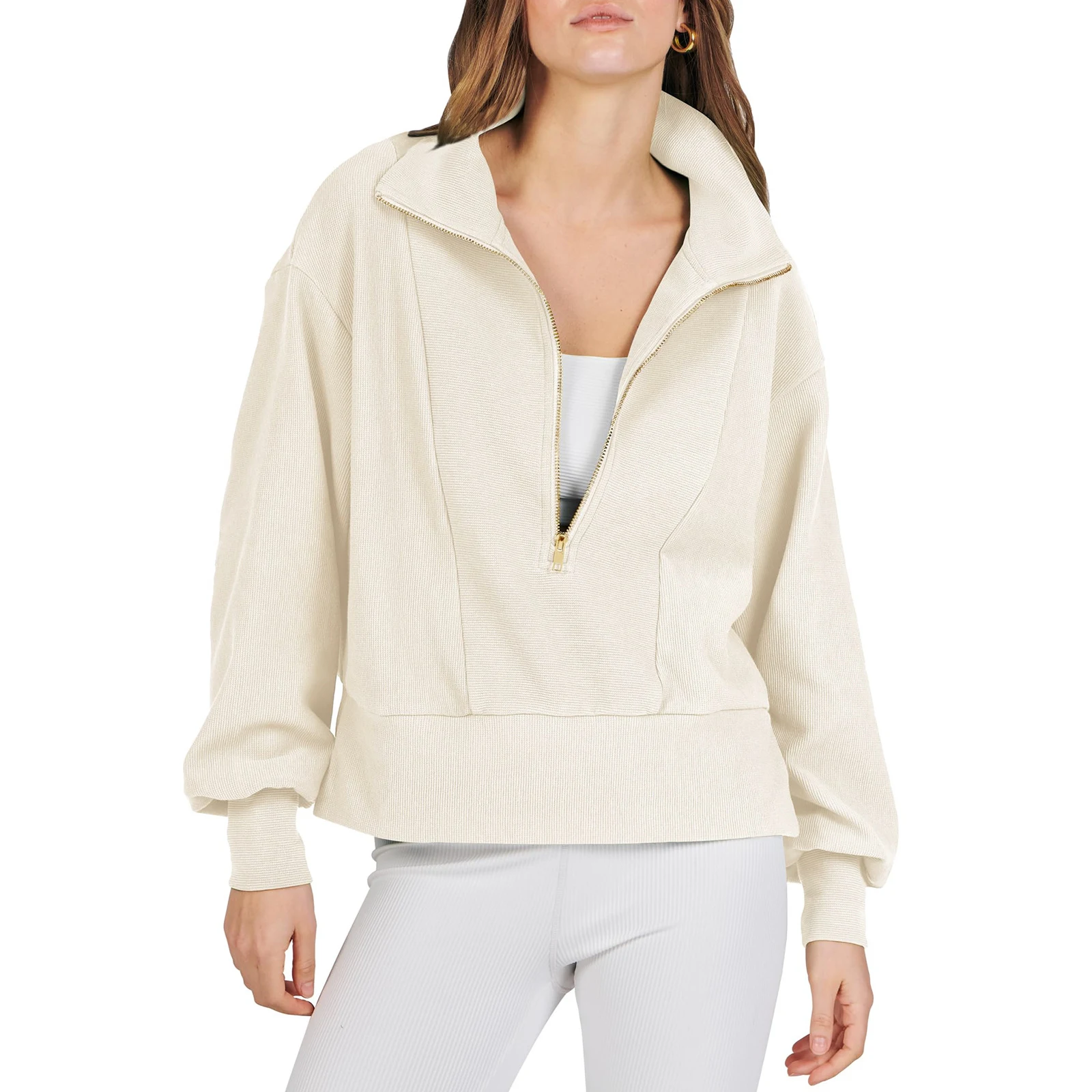 Women's Half-zip Pullover Long-sleeved Sweatshirt — photo 3