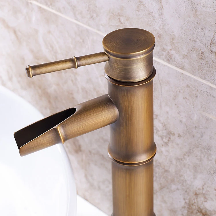 Title 4, Rubinetto per lavabo retrò in bambù per acqua c...