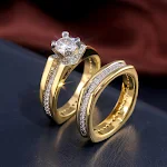Anel de diamante com separação de cores douradas. Celebre momentos especiais com elegância e brilho deslumbrantes. Presente ideal e memorável. — foto 1