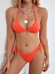 Bikini Sexy Triangolo con Spacchi e Laccetti, Stile Europeo e Americano. Perfetto per la spiaggia e la piscina. Esalta la tua silhouette. — foto 11