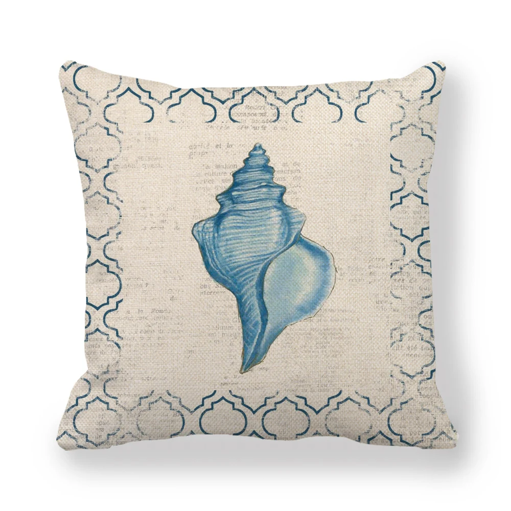 Fronha de linho Blue Wind Sea Life, ideal para noites tranquilas. Toque suave, respirável e com estampas marinhas para relaxar. — foto 6