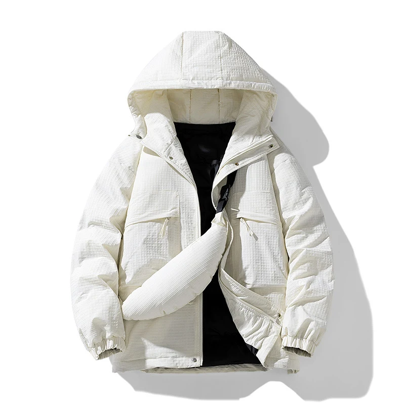 Jaqueta de algodão com capuz Pu Shuai masculina, nova moda de inverno, folgada e quente, casaco de algodão para baixo. — foto 2