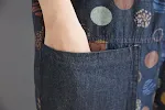 Jeans com suspensórios femininos, versão coreana com estampa de bolinhas. Design moderno e confortável para um visual estiloso e atual. — foto 1