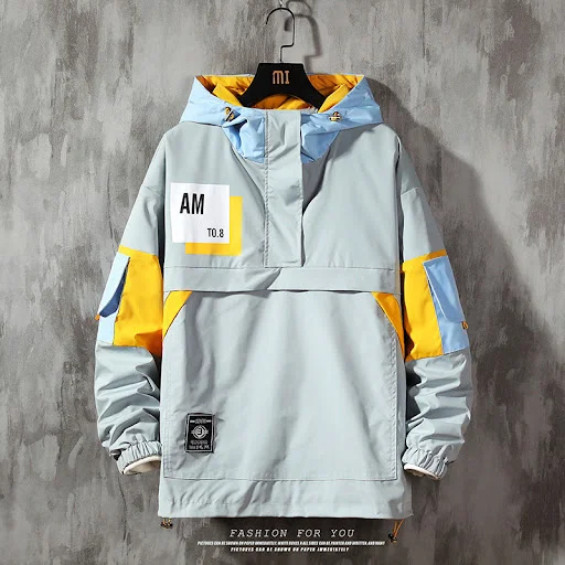 Title 7, Mens Plus Size Print Color Block Hooded Jacket...