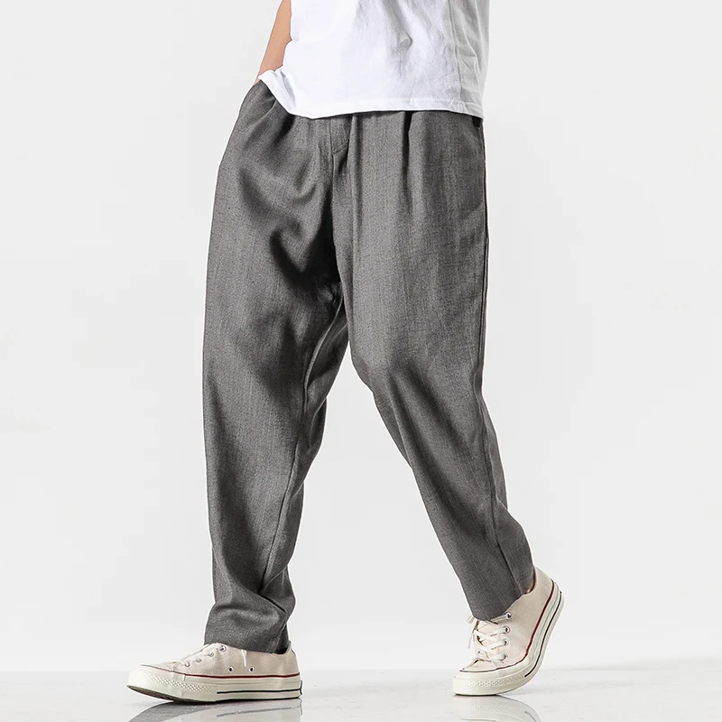 Men's Linen Summer Straight Trousers Breathable Lightweight Comfortable Perfect for Warm Weather Stylish Casual Wear. — photo 3