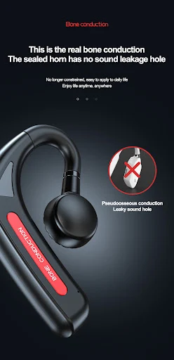 Title 5, 618 Bluetooth Headset True Bone Conduction Ear-...