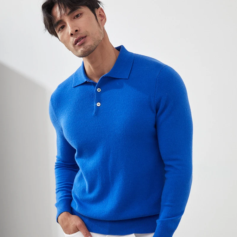 Pure Cashmere Men's Polo Collar Pullover Short Sweater Unrivaled Comfort and Style Lightweight Versatile Sweater for a S — photo 1