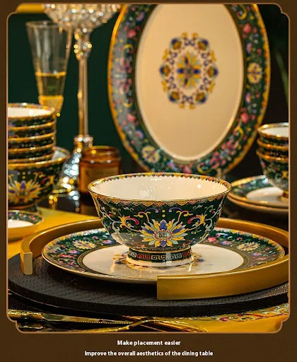 Title 10, Household Style Enamel Bone China Tableware Set...