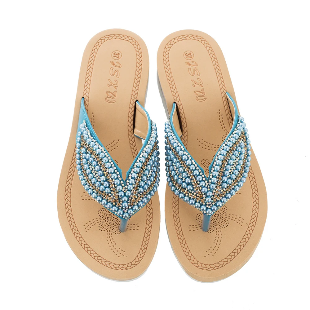 Title 6, Plus Size Pearl Leaf Accessories Sandals for Ul...
