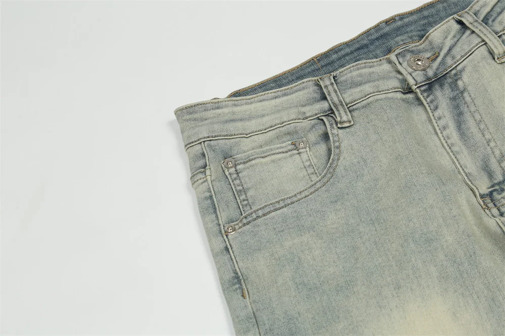 Men's Printed Washed Worn Jeans Comfortable Fit Classic Denim Trousers Casual Style Perfect for Everyday Wear and a Rela — photo 11