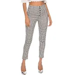 Calça lápis xadrez de cintura alta e corte justo. Ideal para um visual elegante e moderno com conforto. — foto 1