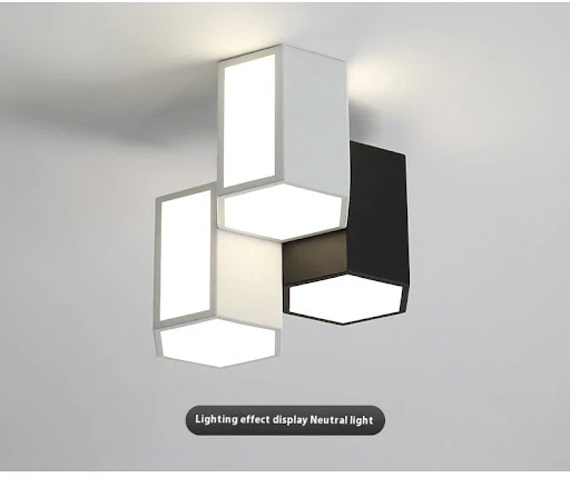 Title 8, Minimalist Black and White Bedroom Ceiling Lamp...