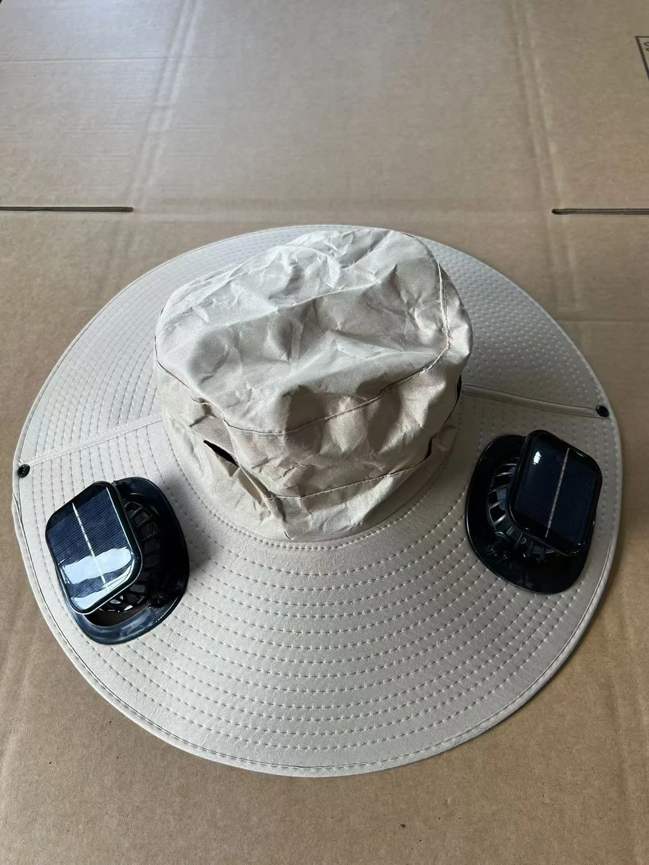Title 1, Mens Sun Shading Solar Fan Cap Wide Brim Sun P...