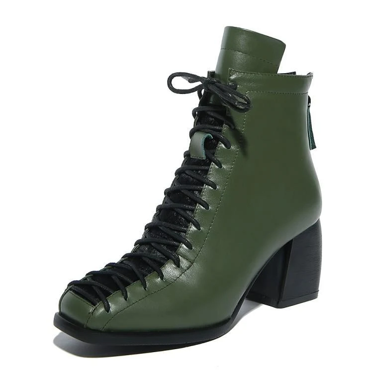 Title 2, Botas Martin verde militar femininas com cadarç...