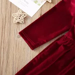 Vestido Infantil Manga Longa Gola Renda Vermelha. Vestido charmoso para meninas, confortável e perfeito para eventos especiais. Design sofisticado. — foto 5