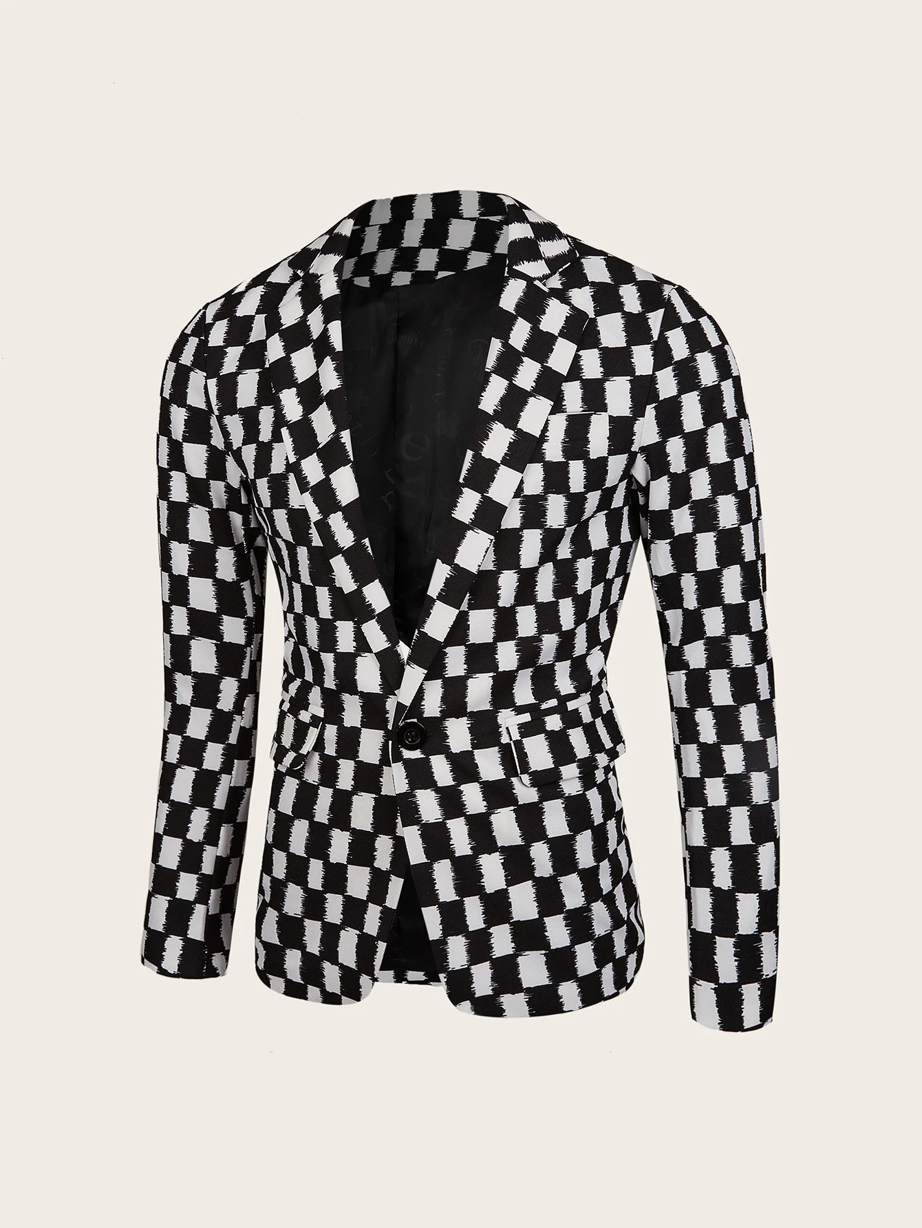 Title 3, Houndstooth Leisure Suit Trendy Tops Slim-fit P...