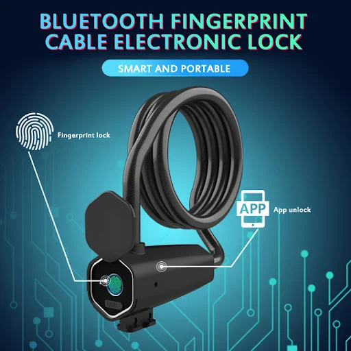 Title 5, Fingerprint bicycle lock electronic steel ring ...