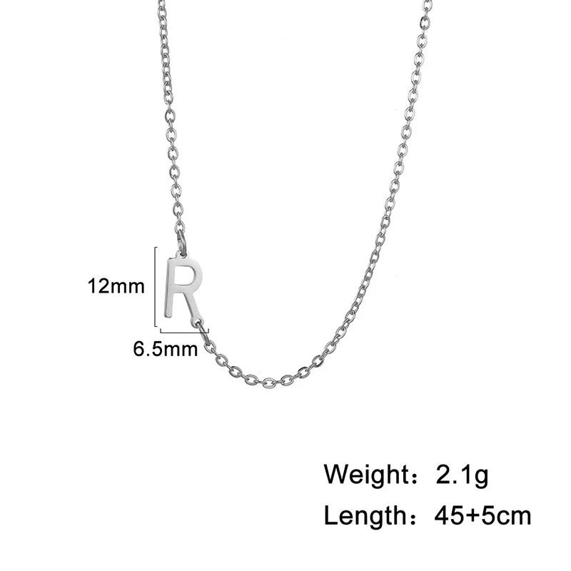 Colar com pingente de 26 letras, aço inoxidável 304 com dois furos. Personalize seu visual com elegância e estilo. — foto 12