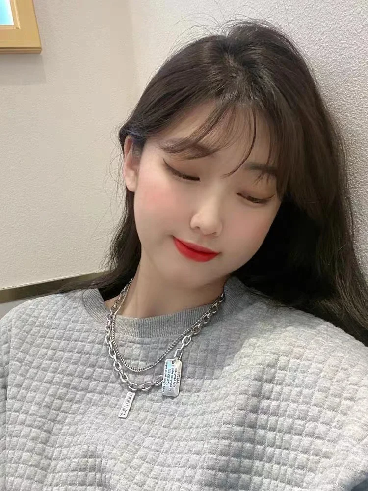 Colar Feminino Dupla Camada de Aço Titânio Um acessório de moda elegante e durável Perfeito para realçar seu visual — foto 10