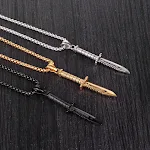 Colar pingente de faca adaga longa masculino, um acessório estiloso e marcante que adiciona um toque único e ousado ao seu visual. — foto 10