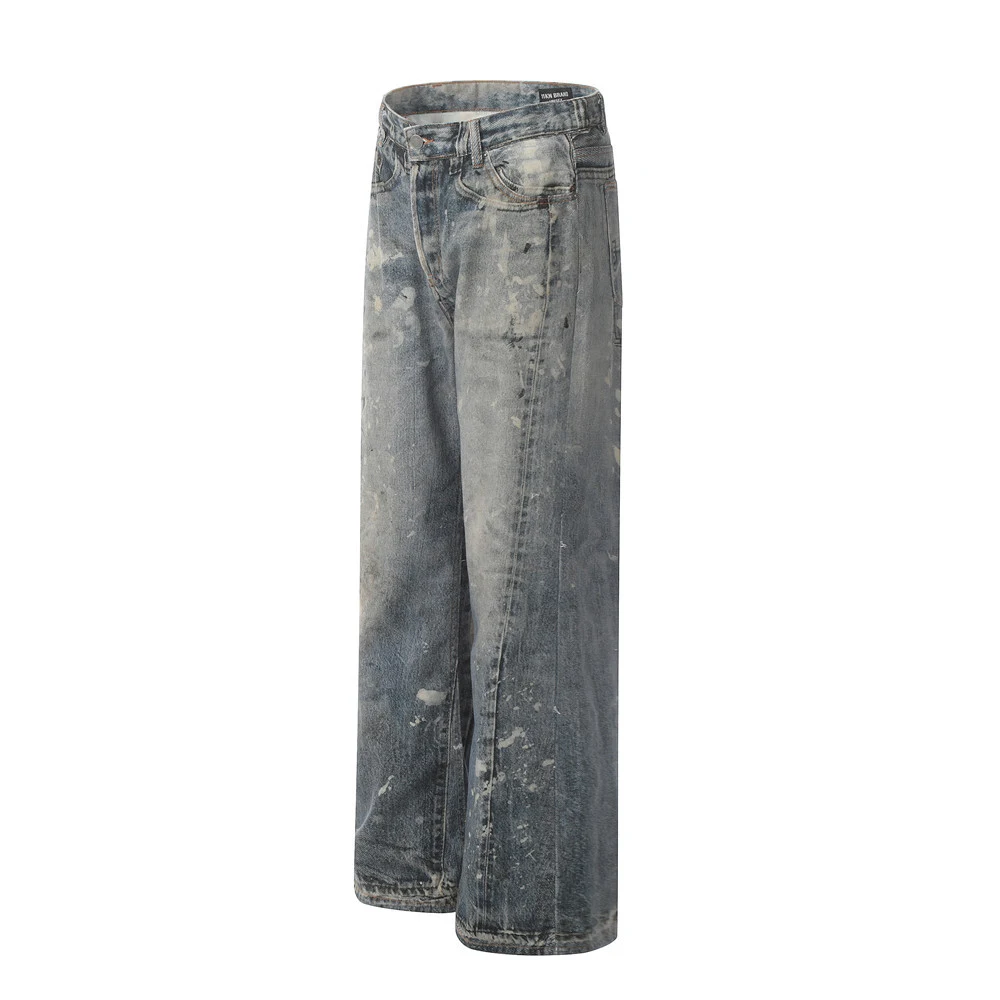 Title 4, Mens Fashion Splash-Ink Painting Jeans. Experi...