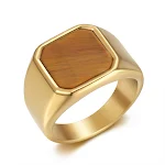Anel masculino de aço titânio com gema natural. Moda e personalidade em um design elegante e resistente. Perfeito para homens modernos. — foto 2
