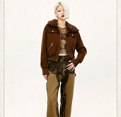 Title 12, American Retro Patchwork Fur Collar Coat, a war...