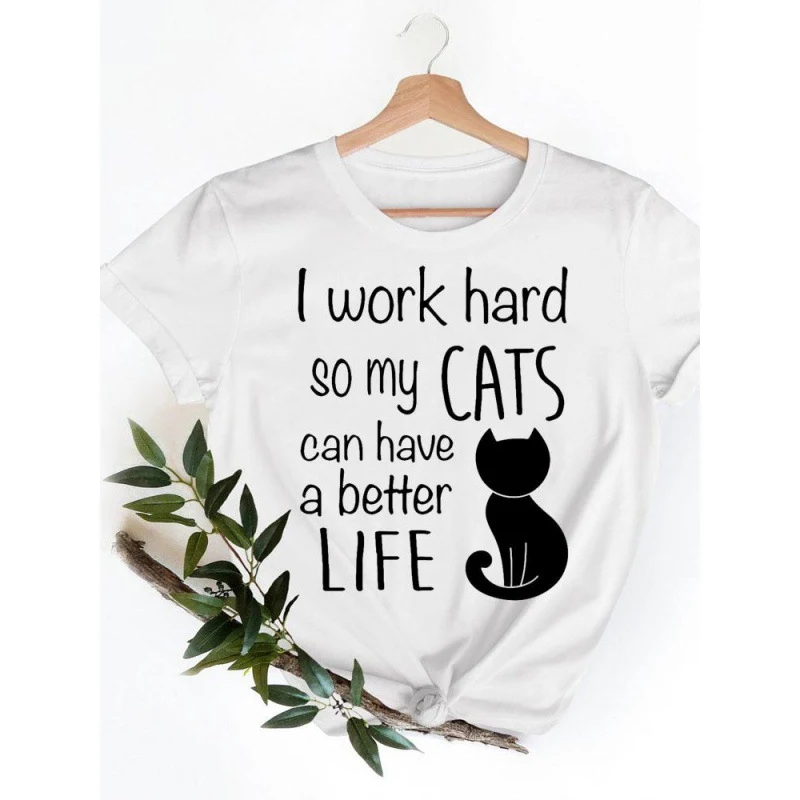 Kleding Kat Grappig Dier Zoet Jaren '90 Zomer Lente Kort S Lee — foto 13