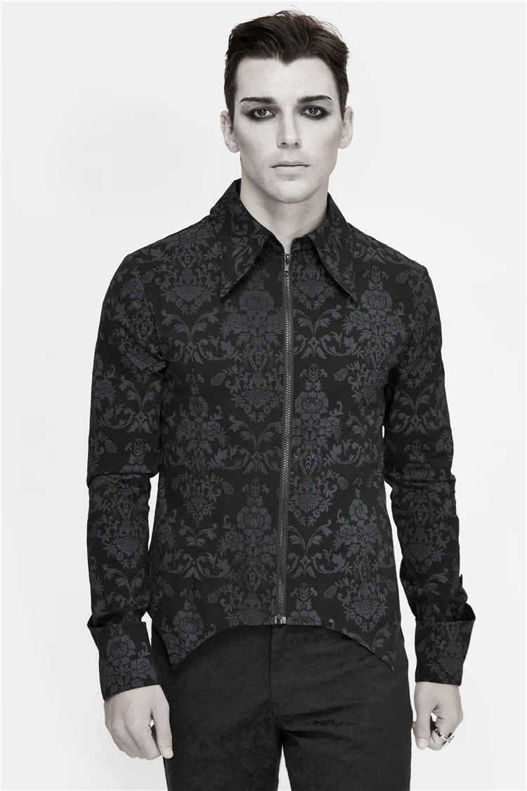 Men's Long Sleeve Stand Collar Zipper Embroidered Shirt – Comfortable and stylish, perfect for casual or semi-formal occ — photo 15