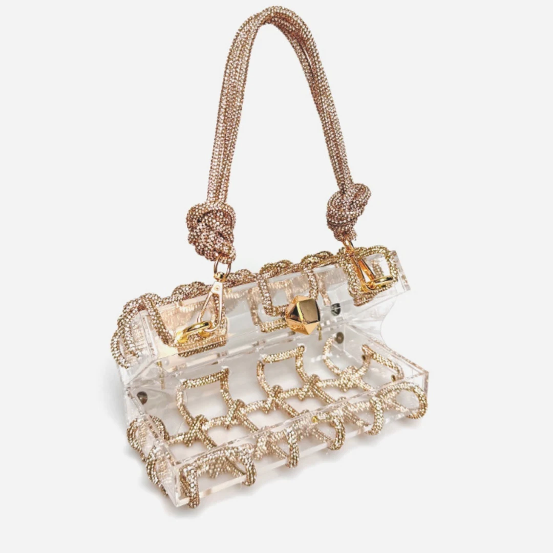 French Sweet Shiny Rhinestone Banquet Small Square Bag – Adds sparkle and sophistication to any special occasion, perfec — photo 23