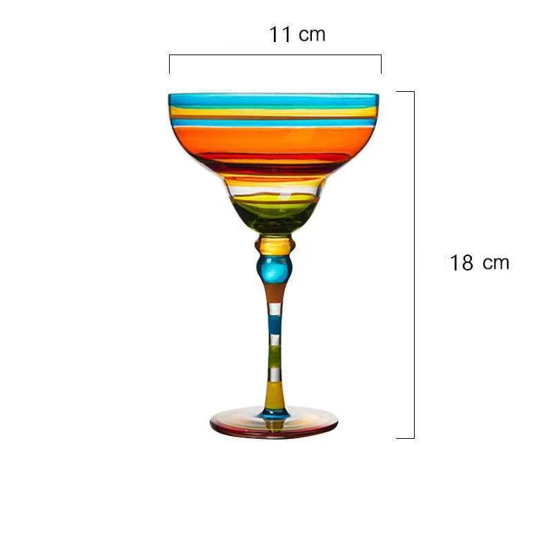 Hand-painted Creativity Margarita Cup Painted Crystal Glass Triangle Goblet Elevate Cocktails Unique Design Perfect Gift — photo 31