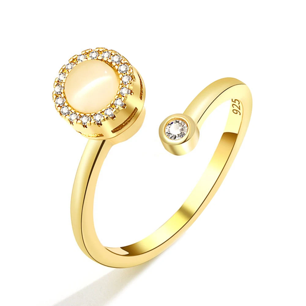 Anel giratório de opala para mulheres, joia simples e elegante para combinar com tudo. Joia de temperamento único. — foto 19