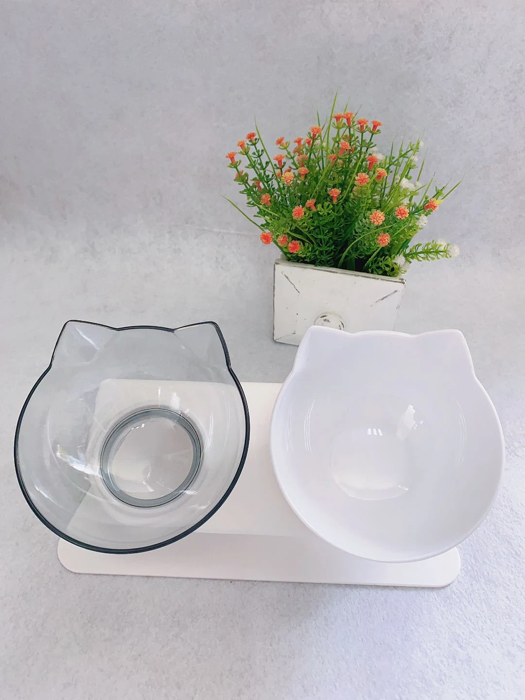 Title 3, Non Slip Double Cat Bowl With Raised Stand Pet ...