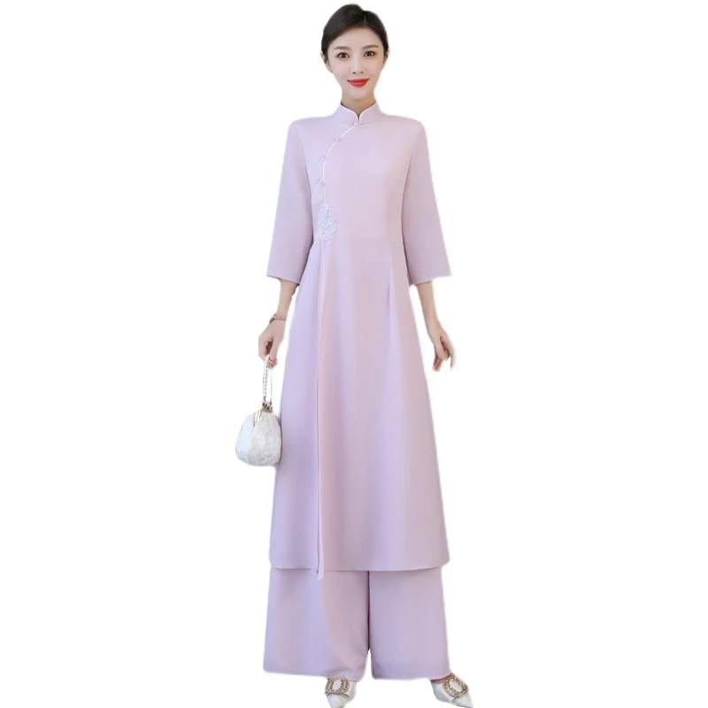 Tea Art Zen Clothes Graceful Improved Cheongsam Dress. Experience enhanced grace and elegance with this beautiful and st — photo 3