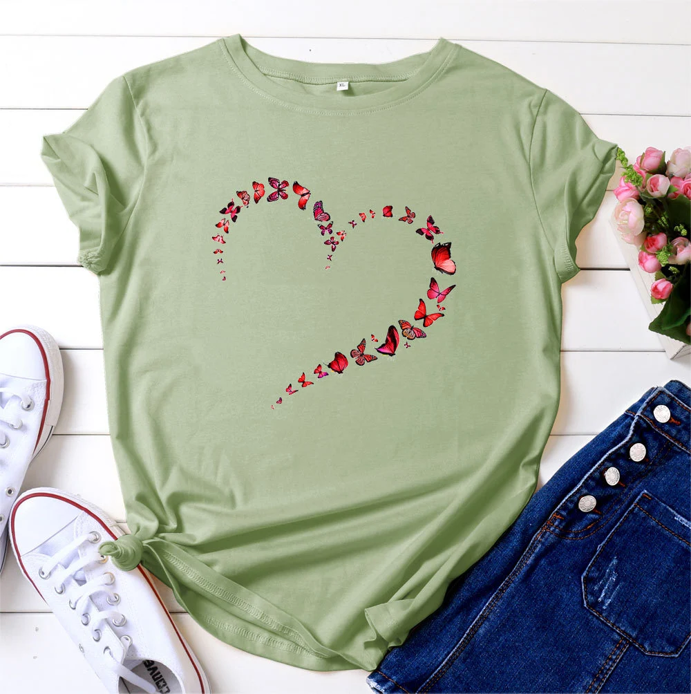 Title 11, European And American Love Butterfly Cotton Sho...