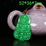 Colar com pingente de jade verde natural Maitreya Buddha Guanyin feminino, para paz, proteção e boa sorte, símbolo de fé e espiritualidade. — foto 14