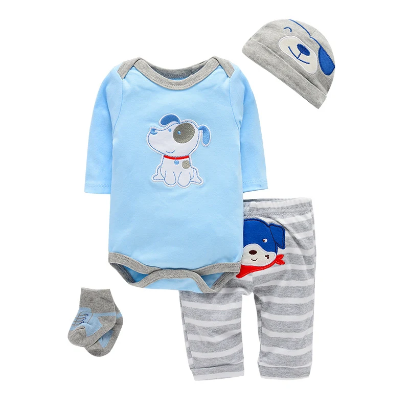 Completo body neonato quattro pezzi unisex, morbido e traspirante. Perfetto per la pelle delicata del bambino. Ideale come regalo. — foto 3