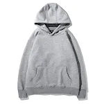 Moletom feminino de lã lisa com capuz e ombros caídos, perfeito para conforto e estilo casual. Quente e macio para o dia a dia. — foto 1