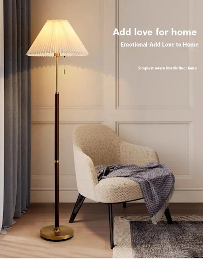 Title 7, Vintage Pleated Floor Lamp Vertical Table Lamp ...