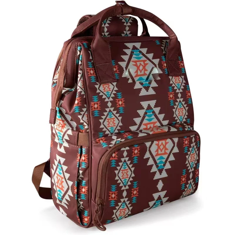 Mochila Retro Bohemian Estilo Étnico Ampla e estilosa. Perfeita para viagens, trabalho ou escola, com design único e charmoso. — foto 15