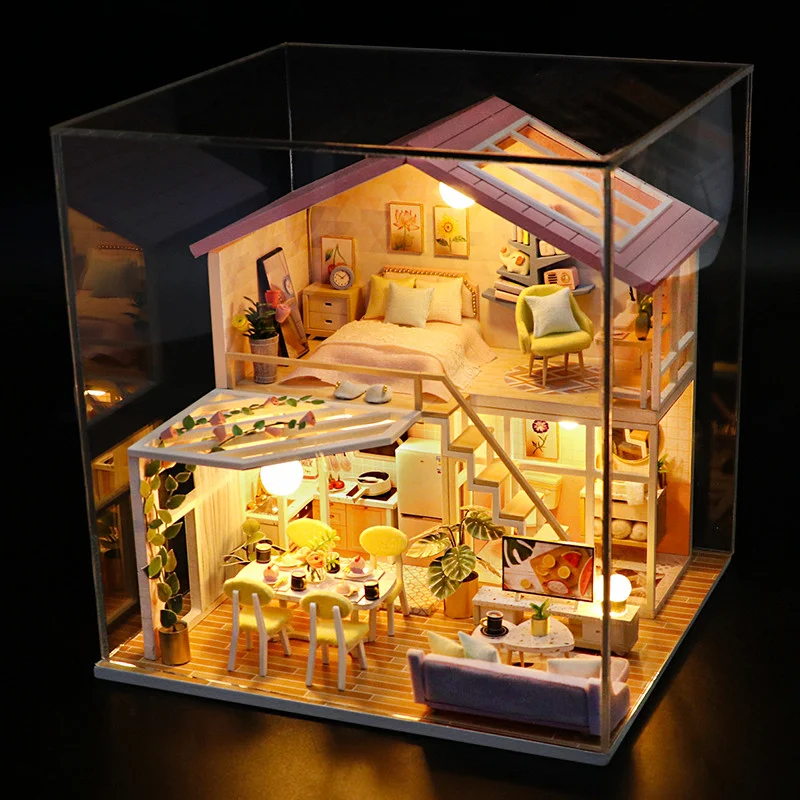 Casa de Campo DIY Villa Loft Modelo Artesanal Brinquedo Criativo de Montar Presente de Aniversário Feminino — foto 17
