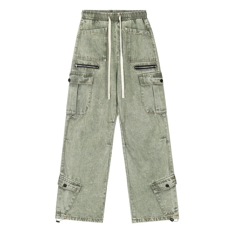 High Street Retro Washed Distressed Mehrfach-Taschen-Jeans – Arbeitsjeans im Vintage-Look, ideal für Arbeit und Freizeit. Robust und stylisch. — foto 4