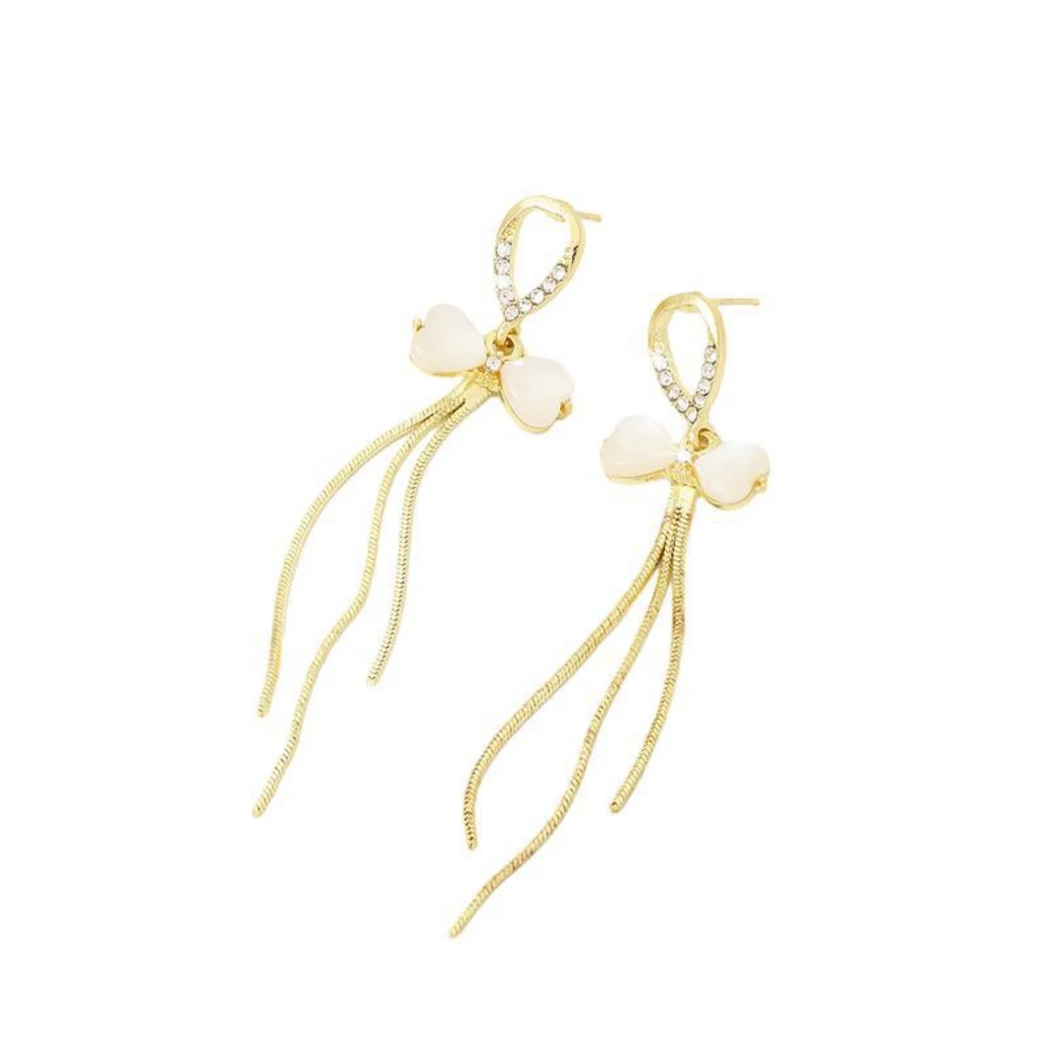 Personalized Long Heart-shaped Tassel Earrings, a unique and elegant gift for her, adding a touch of charm to any outfit — photo 3