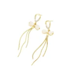 Personalized Long Heart-shaped Tassel Earrings, a unique and elegant gift for her, adding a touch of charm to any outfit — photo 3