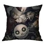 Capa de almofada de linho com estampa de caveira para Halloween, ideal para uma decoração assustadora e elegante em casa. — foto 3